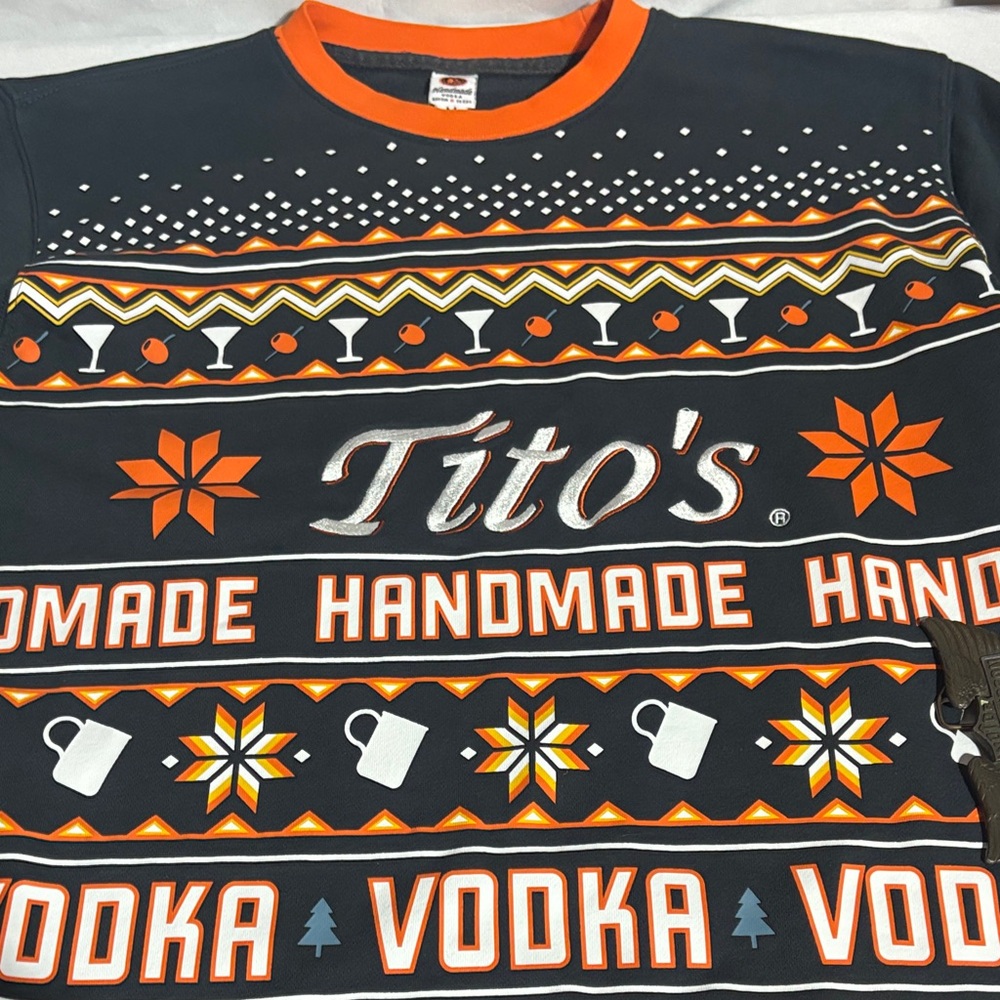 Tito's Black and Orange Crewneck Sweater